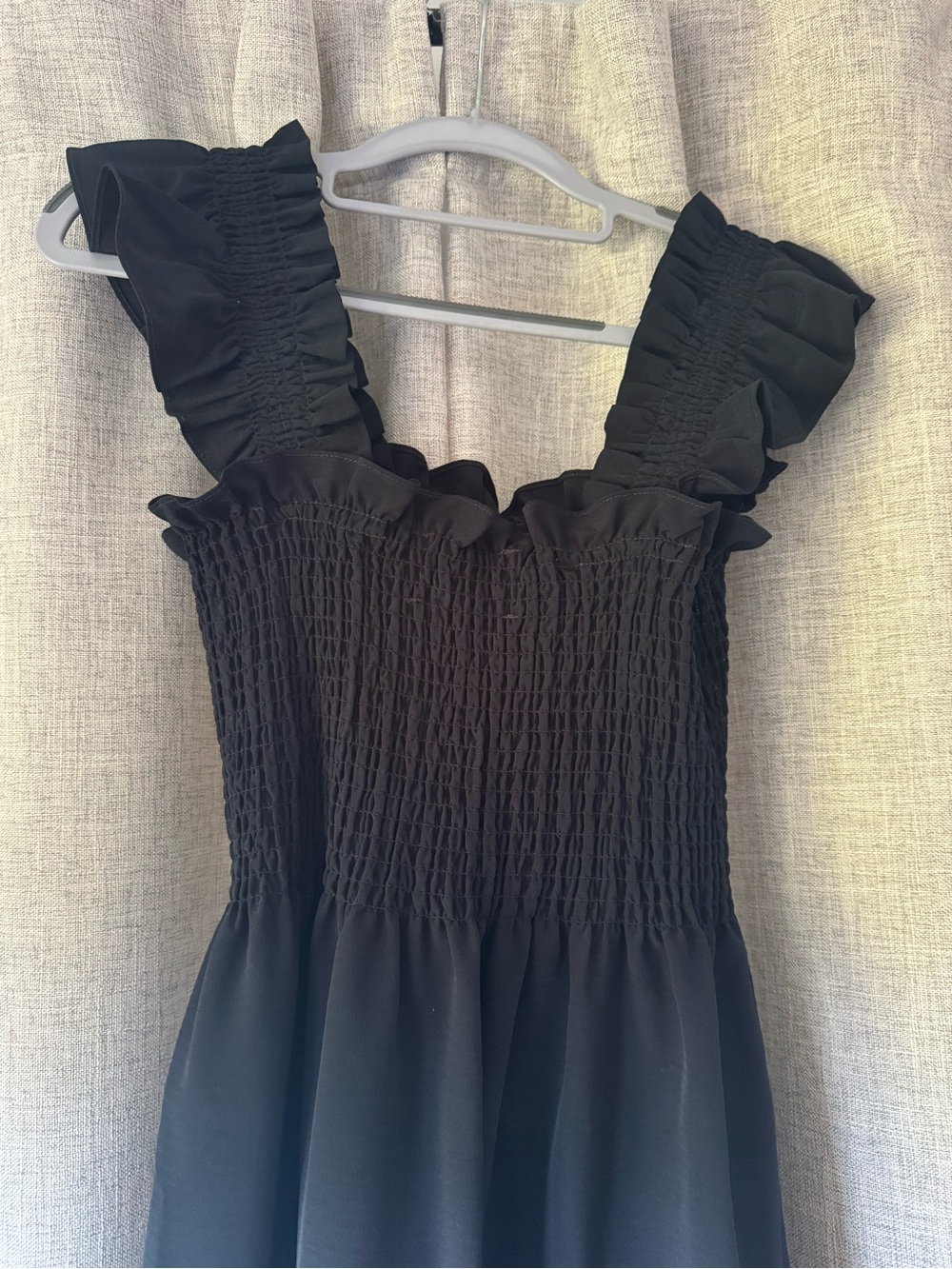 Black Ruffled Strap Smocked Maxi Dress - The Ellie Nap Dress - Picture 3 of 4